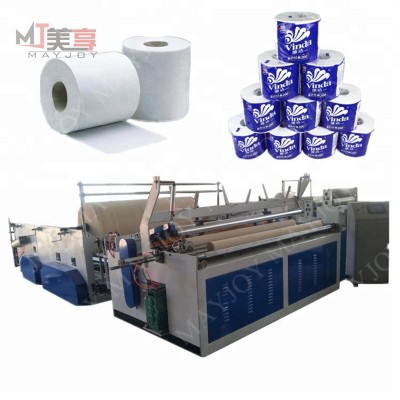 MJT-1575 single embossing small toilet paper roll making machine with factory price